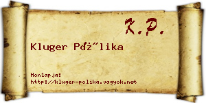Kluger Pólika névjegykártya